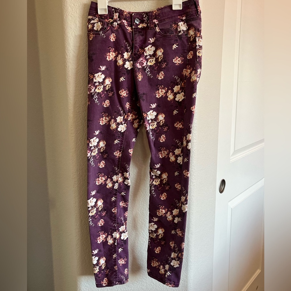 H&M Purple Floral Print Jeans
